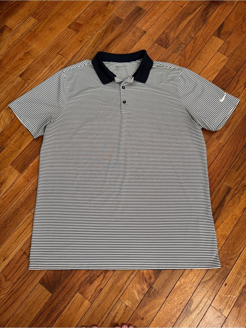 Men's Nike Navy & White Striped Golf Polo Shirt, XL
